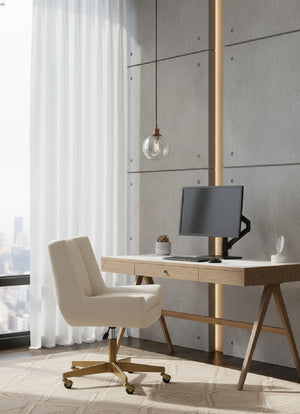 Modern European furniture - White Upholstered Office Chair - www.oroa.com