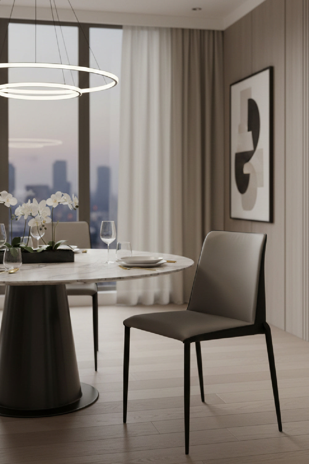 Modern European furniture - Leather Look Stackable Dining Chair - www.oroa.com