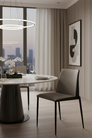 Modern European furniture - Leather Look Stackable Dining Chair - www.oroa.com