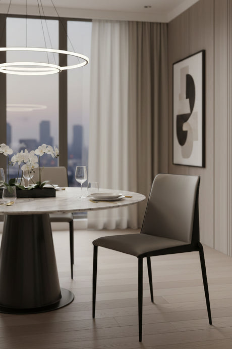 Modern European furniture - Leather Look Stackable Dining Chair - www.oroa.com