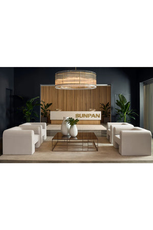 Modern European furniture - Clear Fluted Glass Chandelier L - www.oroa.com