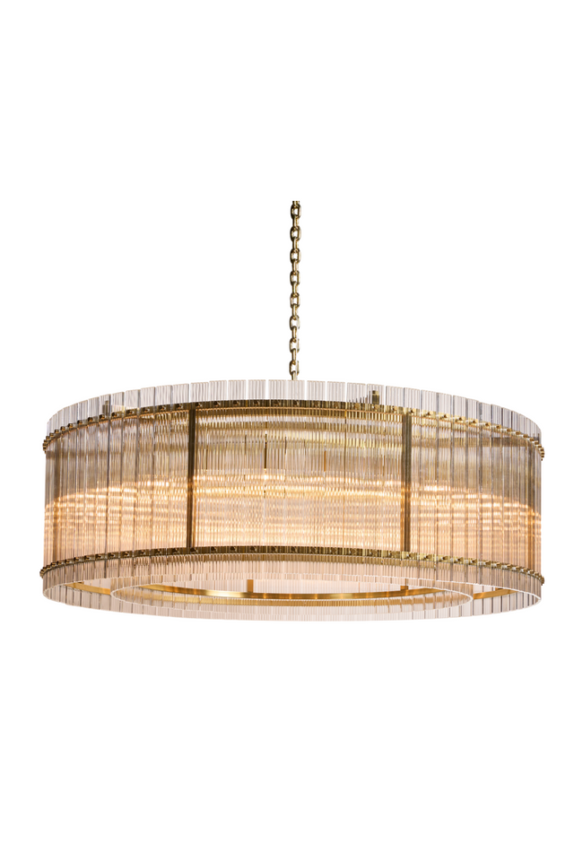 Modern European furniture - Clear Fluted Glass Chandelier L - www.oroa.com