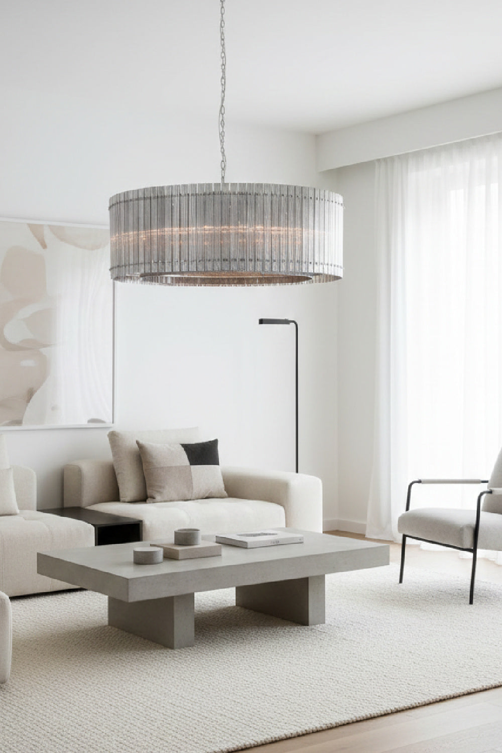 Modern European furniture - Clear Fluted Glass Chandelier L - www.oroa.com