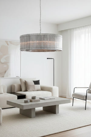 Modern European furniture - Clear Fluted Glass Chandelier L - www.oroa.com
