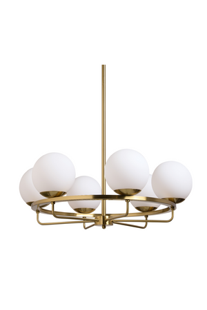 Gold Framed White Glass Chandelier | Splendido Eliora | Oroa.com