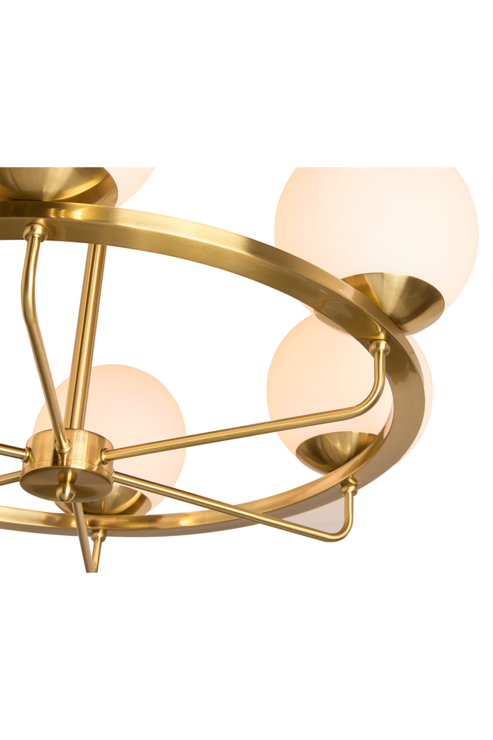 Gold Framed White Glass Chandelier | Splendido Eliora | Oroa.com