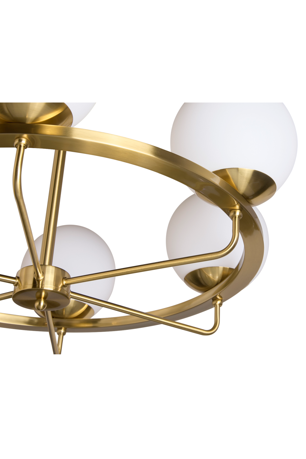 Gold Framed White Glass Chandelier | Splendido Eliora | Oroa.com