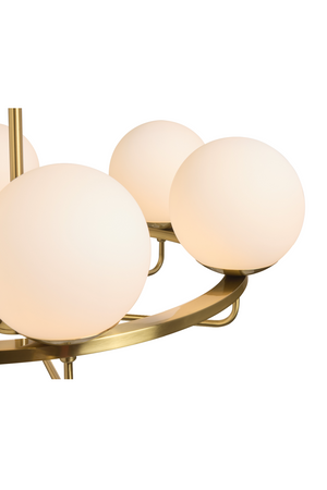 Gold Framed White Glass Chandelier | Splendido Eliora | Oroa.com