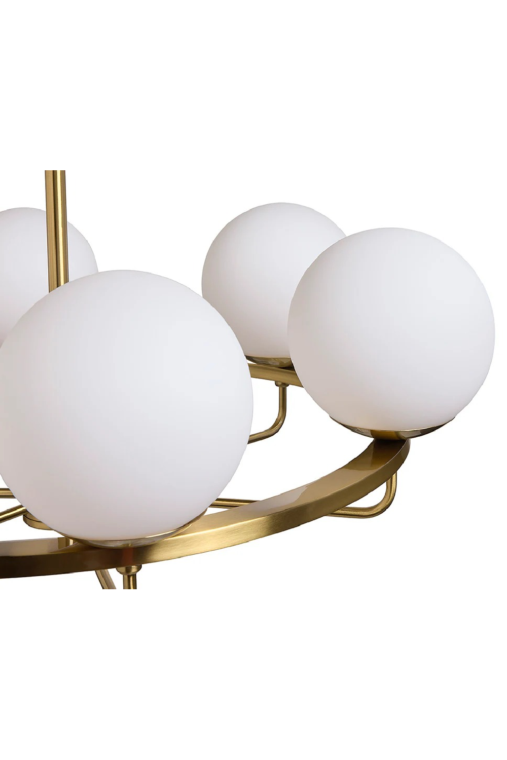 Gold Framed White Glass Chandelier | Splendido Eliora | Oroa.com