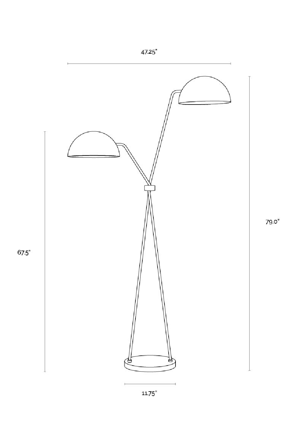   Modern European furniture - Black Dual-Domed Floor Lamp - www.oroa.com | Oroa.com
