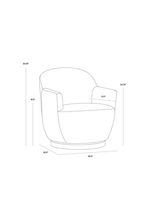 Modern European furniture - Barrel-Back Swivel Lounge Chair - www.oroa.com