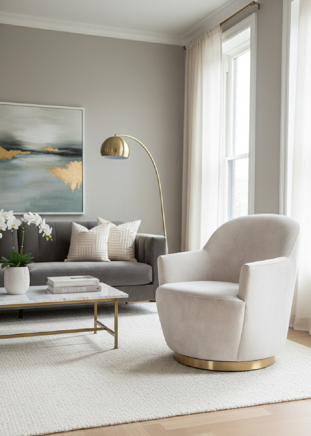 Modern European furniture - Barrel-Back Swivel Lounge Chair - www.oroa.com