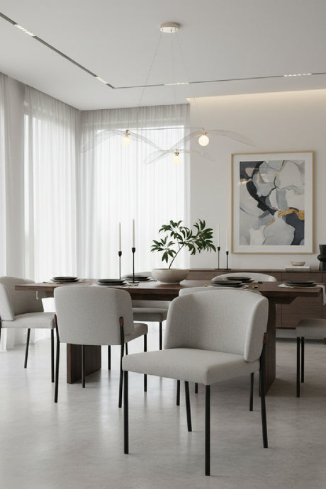 Modern European furniture - Light Gray Dining Chairs (2) - www.oroa.com