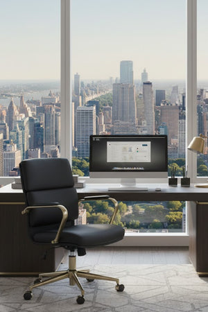   Modern European furniture - Gold Frame Upholstered Office Chair - www.oroa.com | Oroa.com