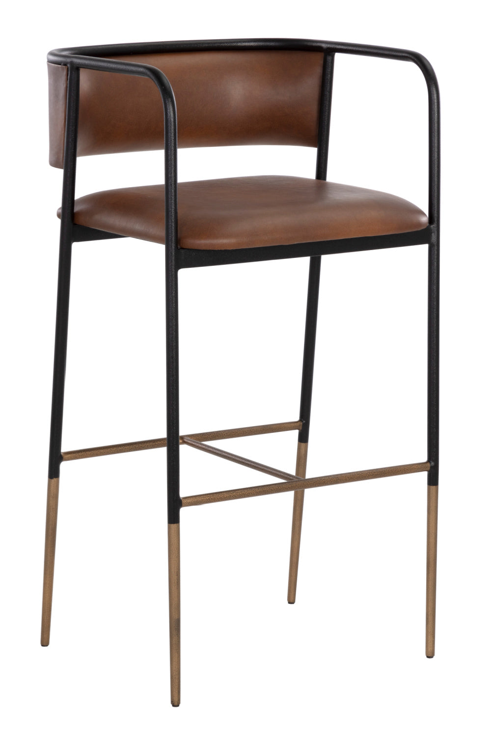 Brown Leather Look Bar Stool | Splendido Brenan | Oroa.com