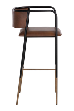 Brown Leather Look Bar Stool | Splendido Brenan | Oroa.com