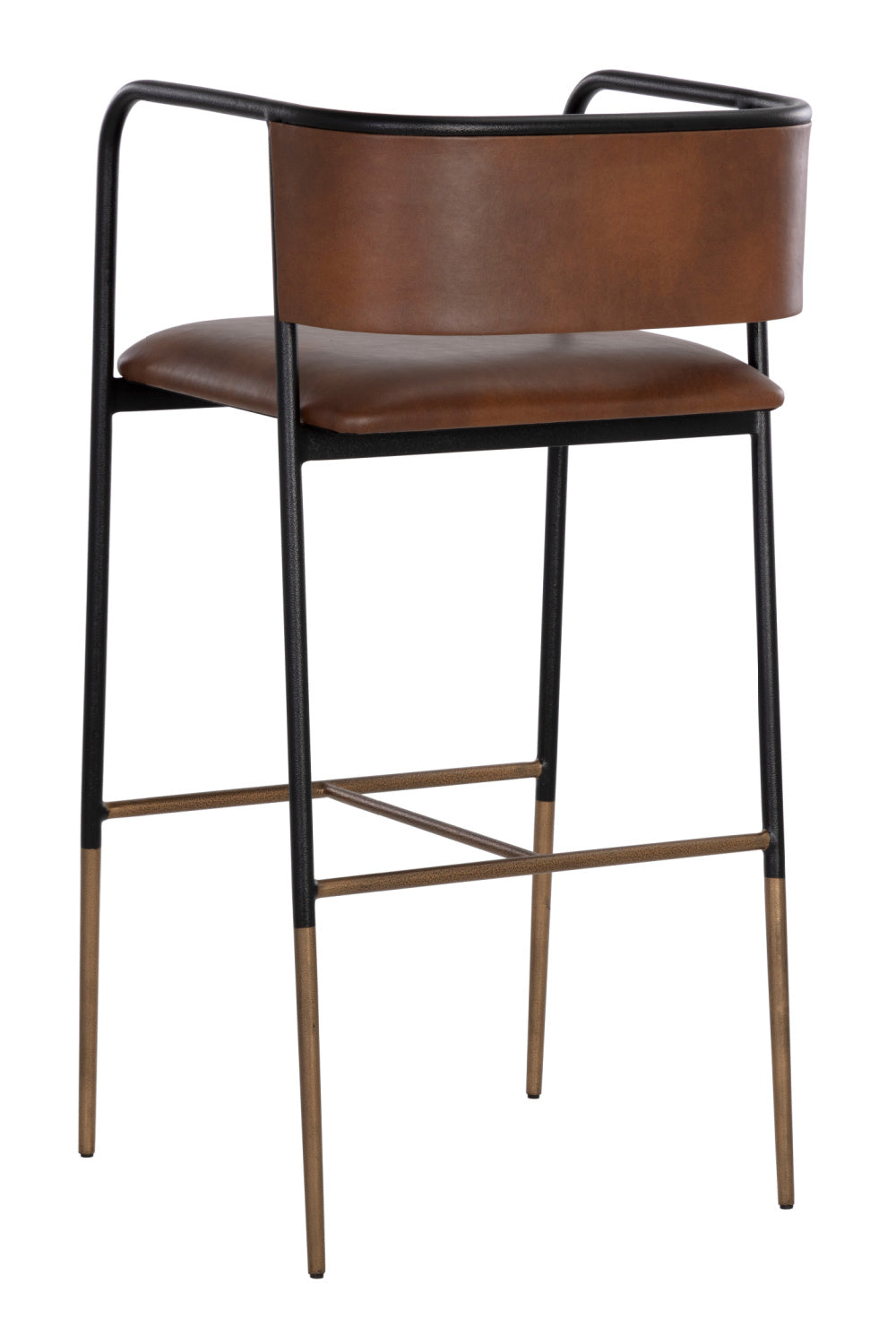 Brown Leather Look Bar Stool | Splendido Brenan | Oroa.com