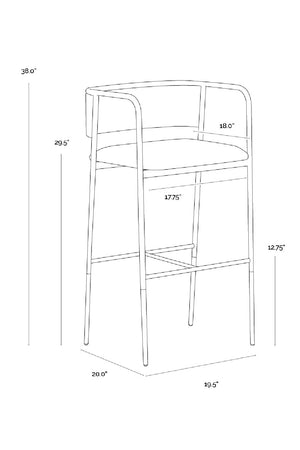 Brown Leather Look Bar Stool | Splendido Brenan | Oroa.com