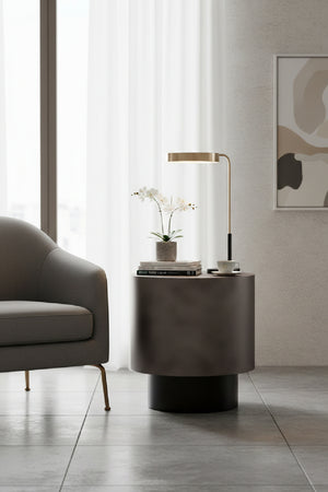   Modern European furniture - Antique Brass Round End Table - www.oroa.com | Oroa.com