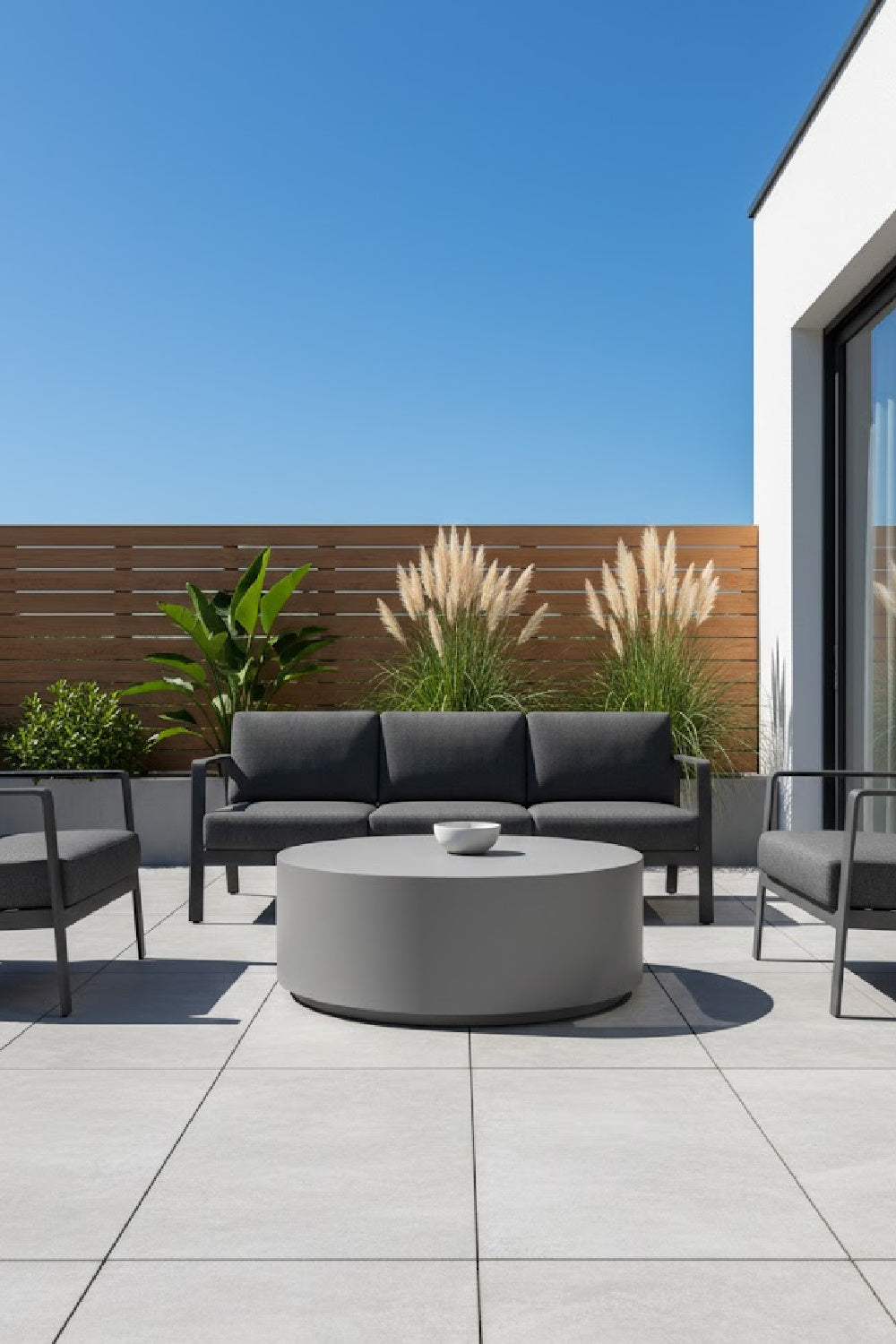 Modern European furniture - Minimalist Concrete Outdoor Coffee Table - www.oroa.com