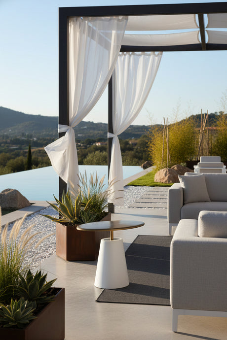 Modern European furniture - Oval Brass Indoor/Outdoor Side Table - www.oroa.com