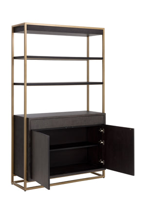   Brown Solid Oak Bookcase Modern European furniture - - www.oroa.com | Oroa.com