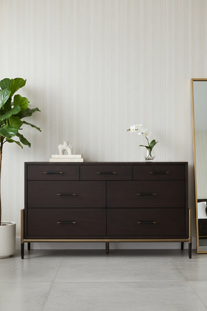   Modern European furniture - Brown Acacia 7-Drawer Dresser - www.oroa.com | Oroa.com