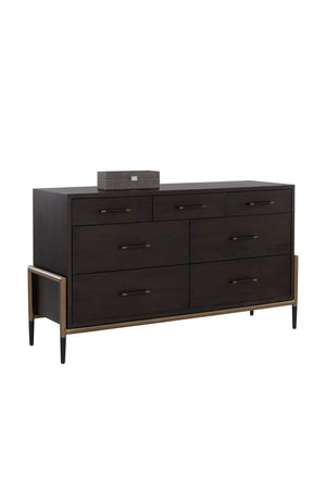   Modern European furniture - Brown Acacia 7-Drawer Dresser - www.oroa.com | Oroa.com