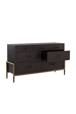   Modern European furniture - Brown Acacia 7-Drawer Dresser - www.oroa.com | Oroa.com