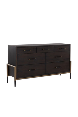   Modern European furniture - Brown Acacia 7-Drawer Dresser - www.oroa.com | Oroa.com