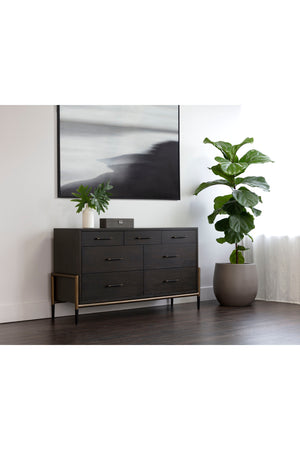   Modern European furniture - Brown Acacia 7-Drawer Dresser - www.oroa.com | Oroa.com