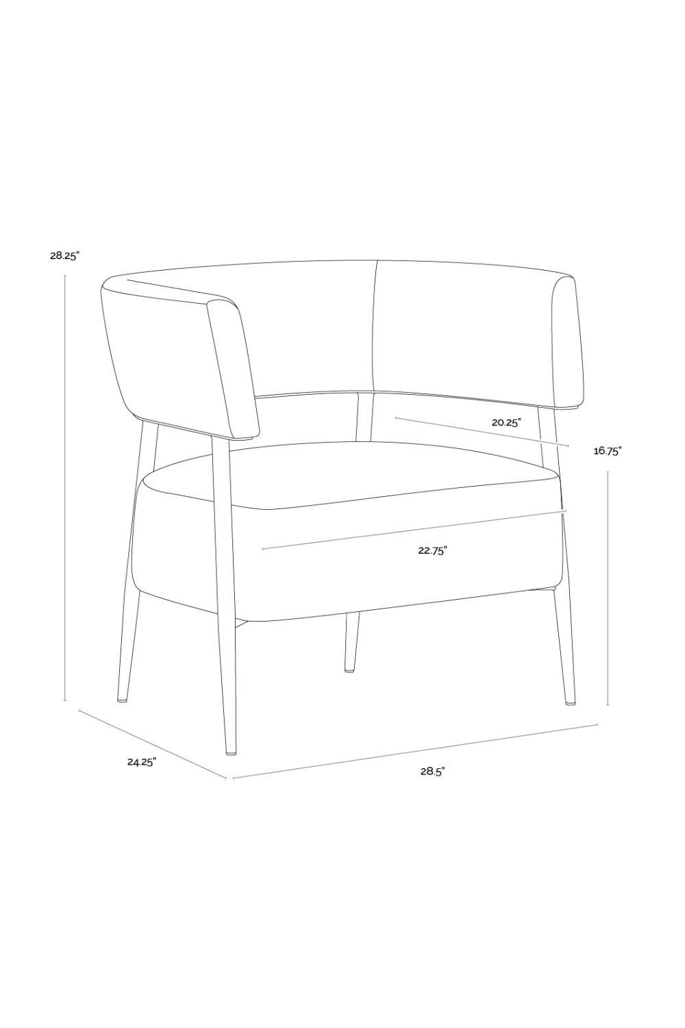 Modern European furniture - Antique Brass Legs Lounge Chair - www.oroa.com