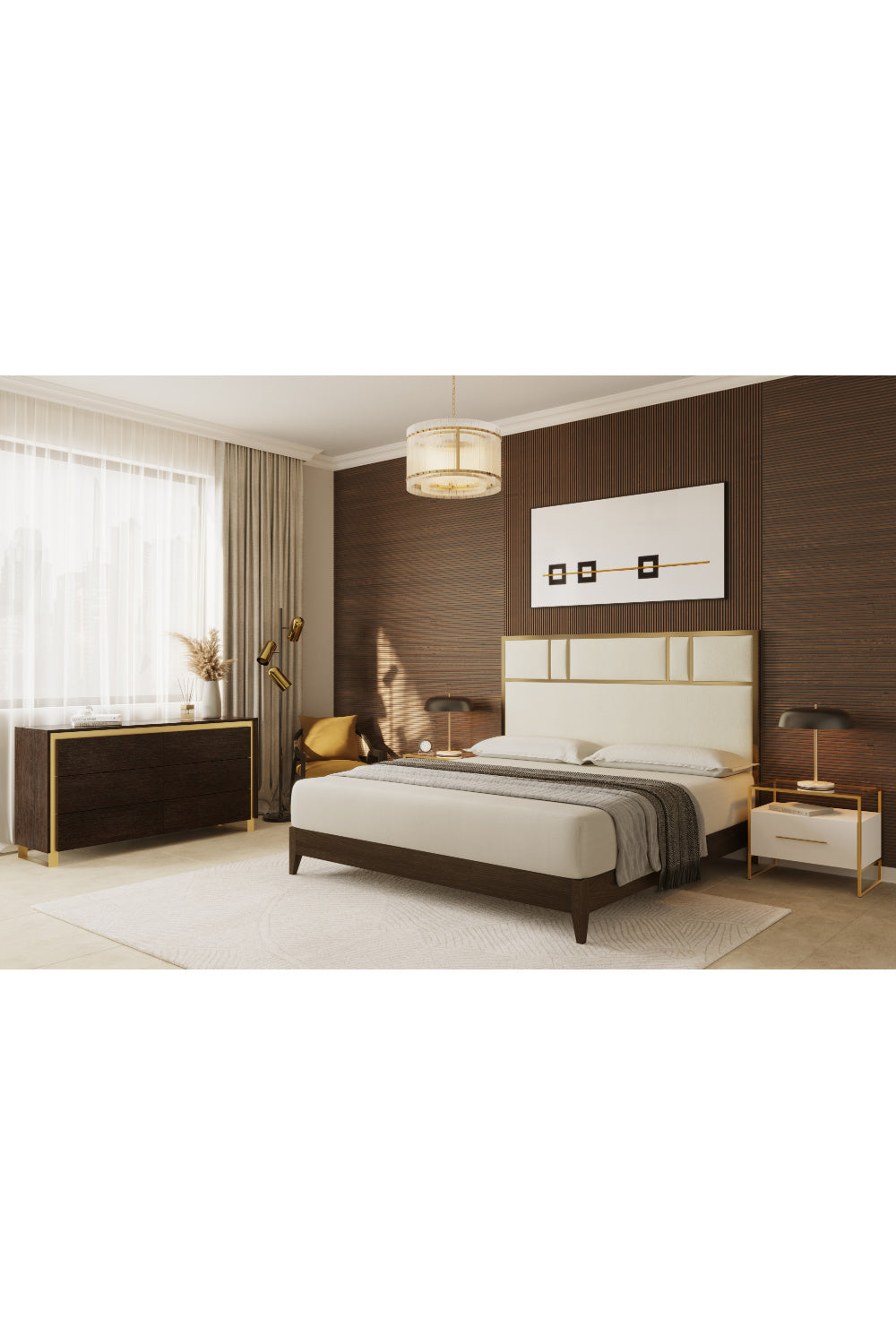 Modern European furniture - Cream Shagreen 1-Drawer Nightstand - www.oroa.com