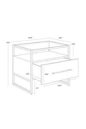 Modern European furniture - Cream Shagreen 1-Drawer Nightstand - www.oroa.com