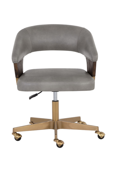 Modern European furniture - Gray Leather Look Office Chair - www.oroa.com