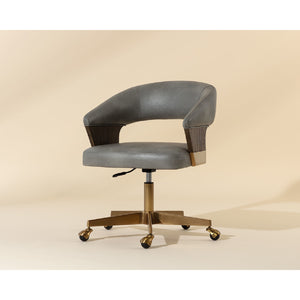   Modern European furniture - Gray Leather Look Office Chair - www.oroa.com | Oroa.com
