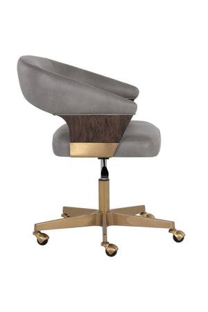   Modern European furniture - Gray Leather Look Office Chair - www.oroa.com | Oroa.com
