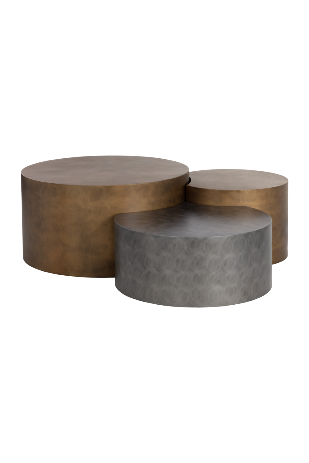 Modern European furniture - Antique Brass Nesting Coffee Tables - www.oroa.com