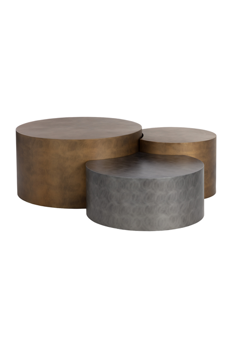Modern European furniture - Antique Brass Nesting Coffee Tables - www.oroa.com