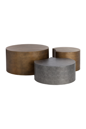Modern European furniture - Antique Brass Nesting Coffee Tables - www.oroa.com