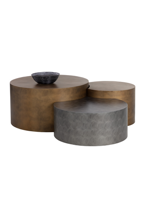 Modern European furniture - Antique Brass Nesting Coffee Tables - www.oroa.com