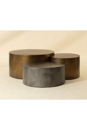 Modern European furniture - Antique Brass Nesting Coffee Tables - www.oroa.com