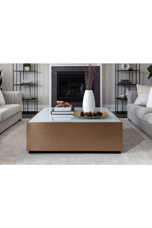   Modern European furniture - Gold Framed Square Coffee Table - www.oroa.com | Oroa.com