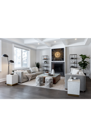   Modern European furniture - Gold Framed Square Coffee Table - www.oroa.com | Oroa.com