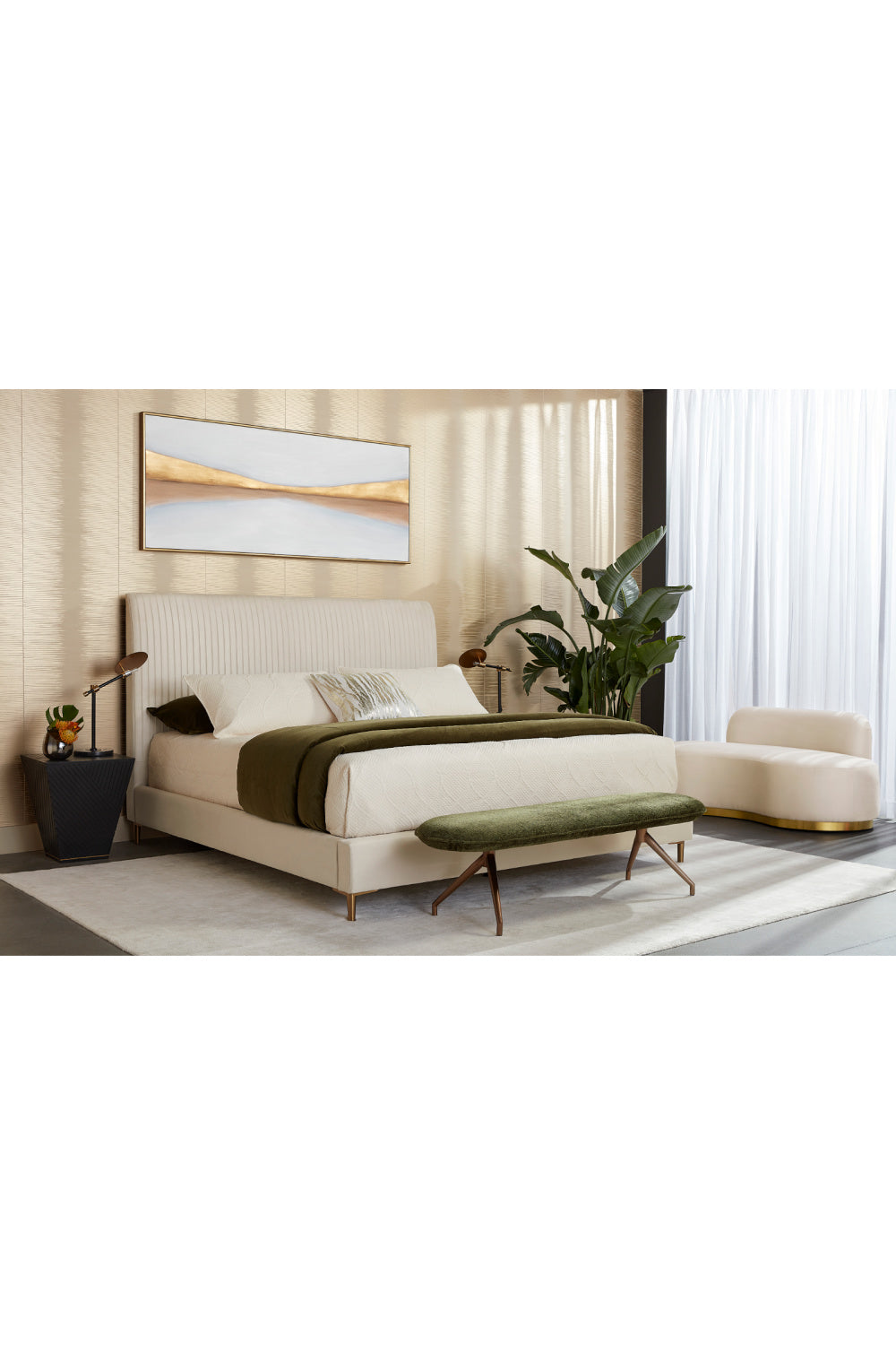 Modern European furniture - Cream Tufted King Bed - www.oroa.com