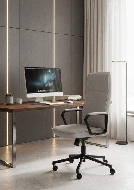 Modern European furniture - Gray High-Back Office Chair - www.oroa.com