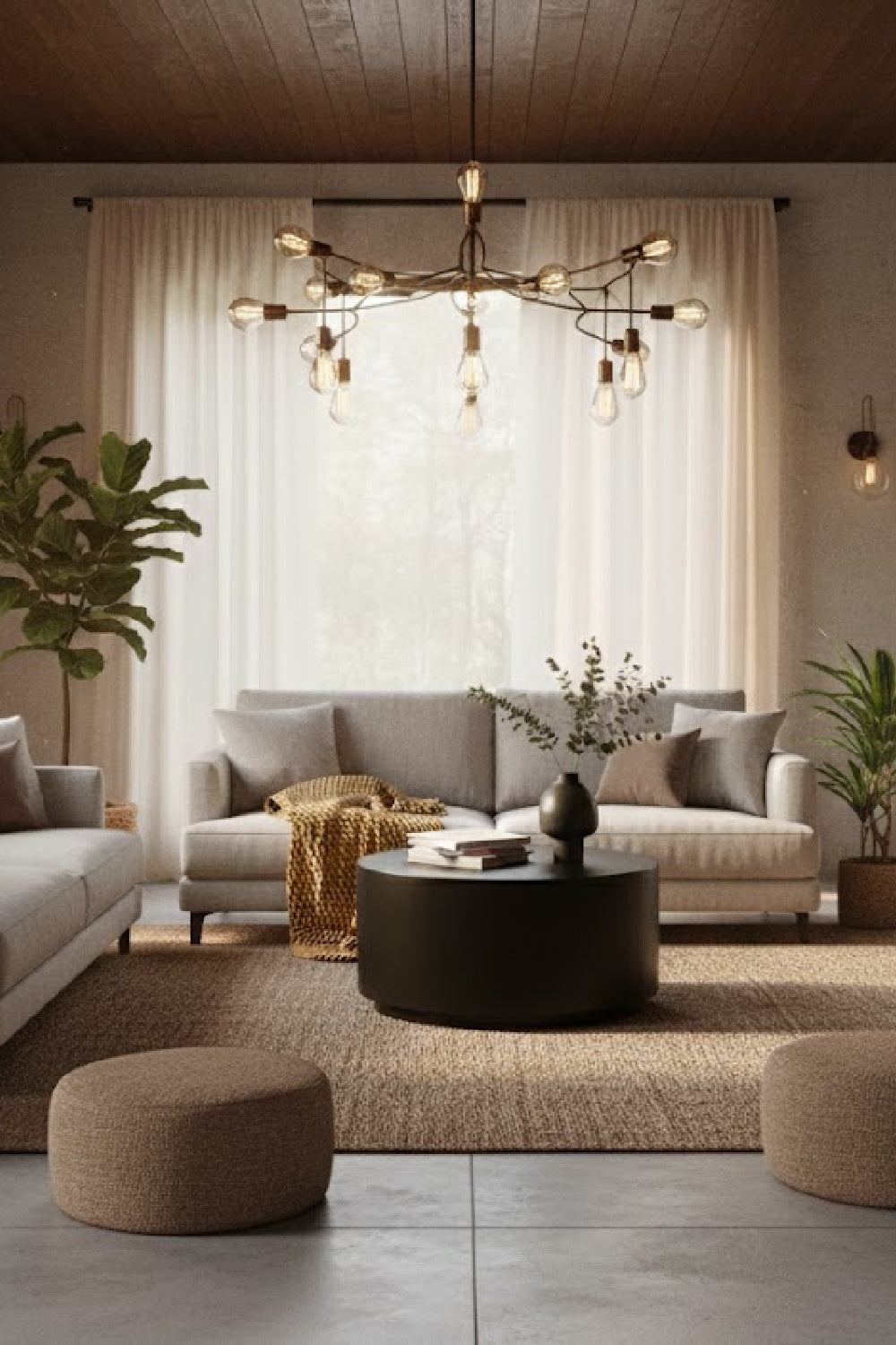 Black Cylindrical Indoor/Outdoor Coffee Table | Splendido Rubin | Oroa.com