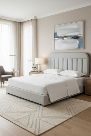 Modern European furniture - Tufted Headboard King Bed - www.oroa.com