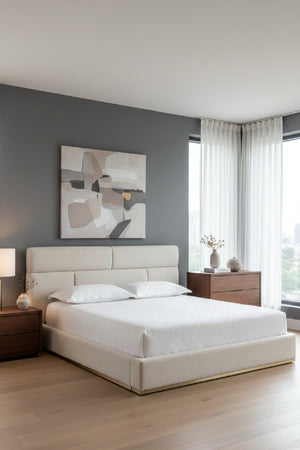 Modern European furniture - Tufted Cream King Bed - www.oroa.com