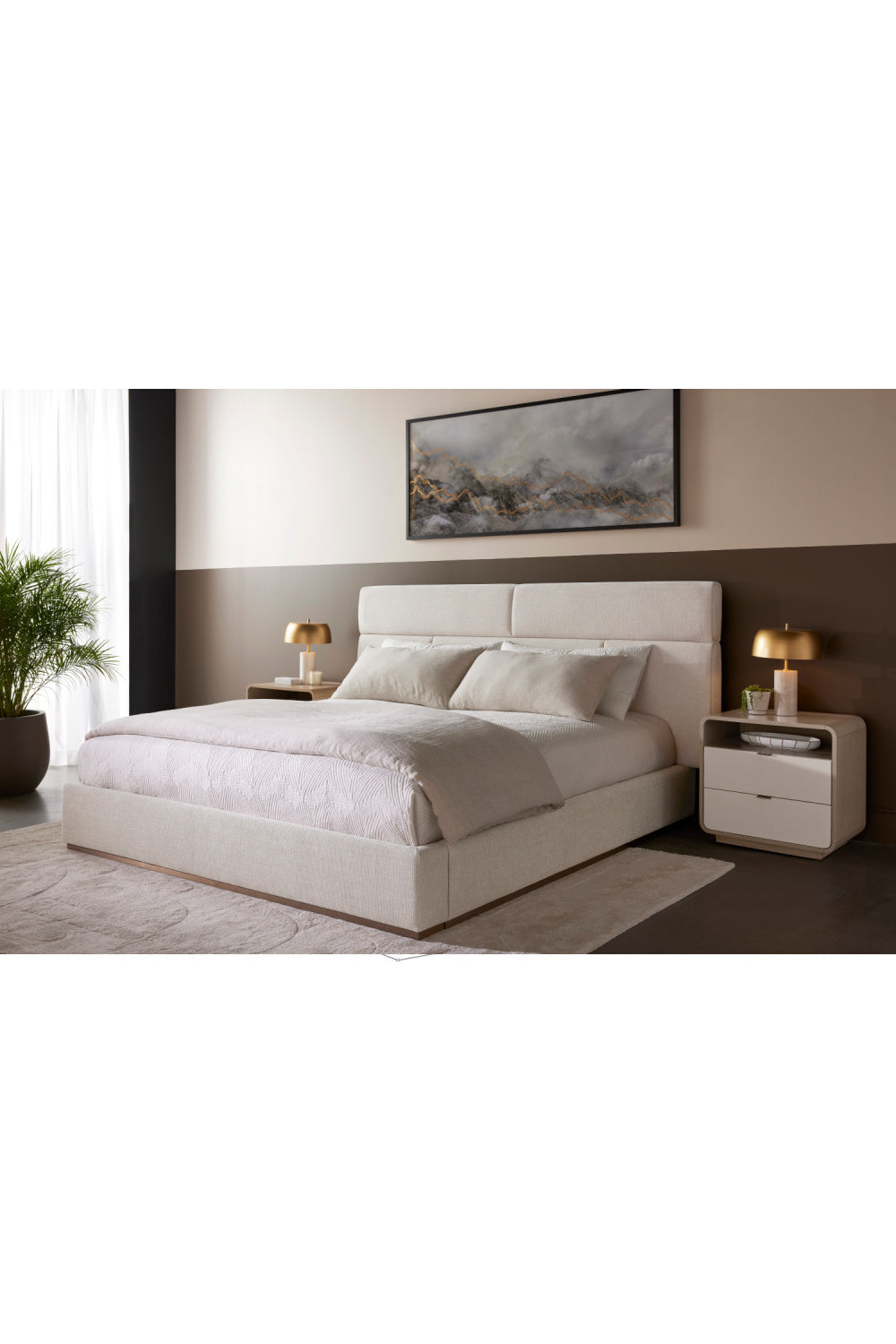 Modern European furniture - Tufted Cream King Bed - www.oroa.com
